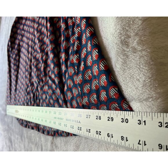 Mata Traders Womens Blue & Red Fan Print Cap Sleeve Fit & Flare Dress Small - Picture 8 of 13